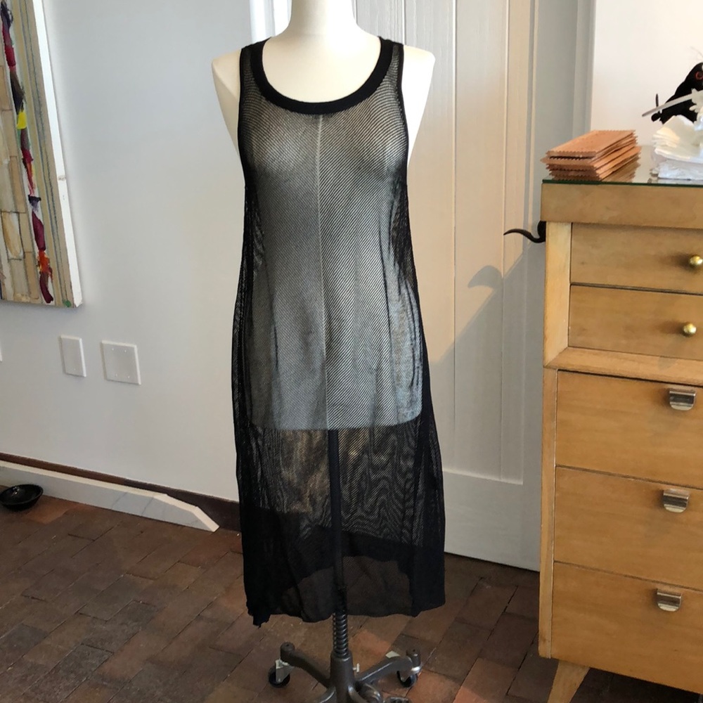 Eileen Fisher Sheer Knit Midi Dress